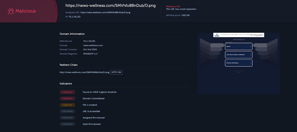 Intezer URL scanner for malware