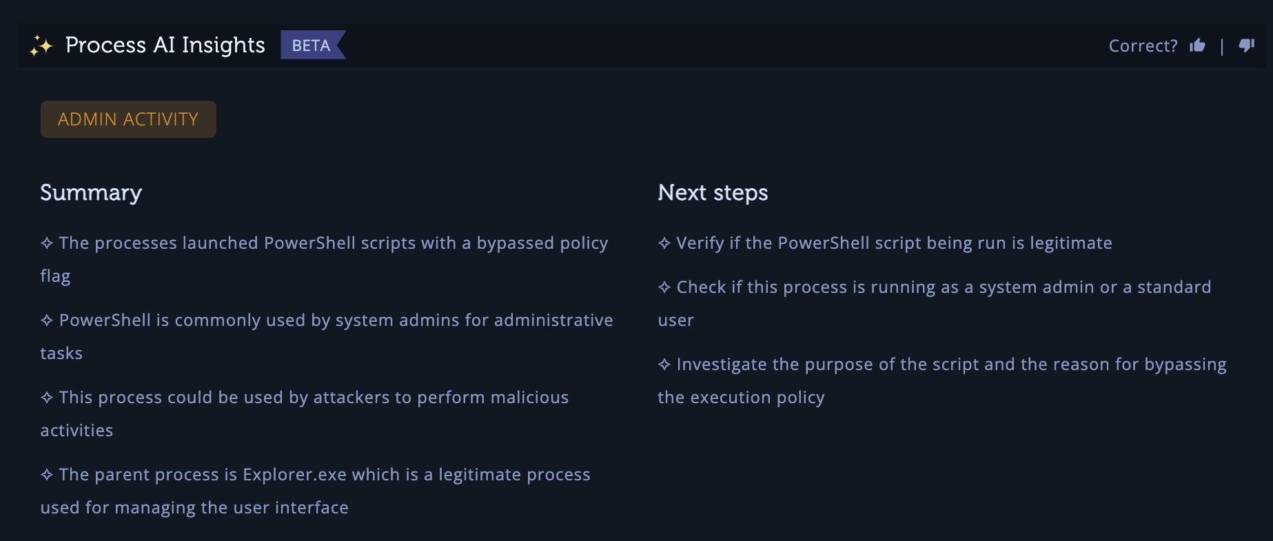 AI Insights for command line and other processes