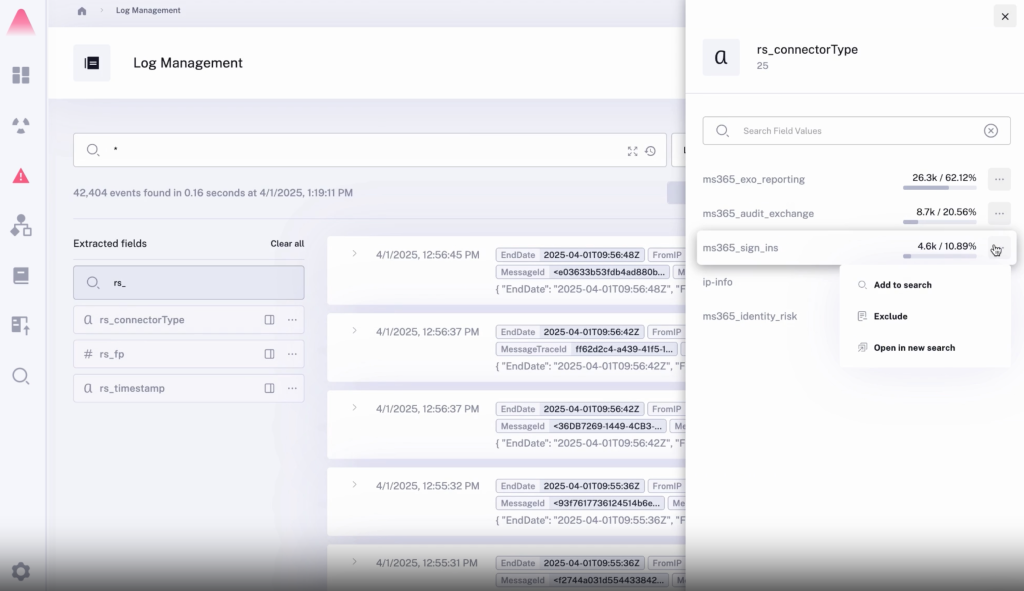 Radiant Security log management 