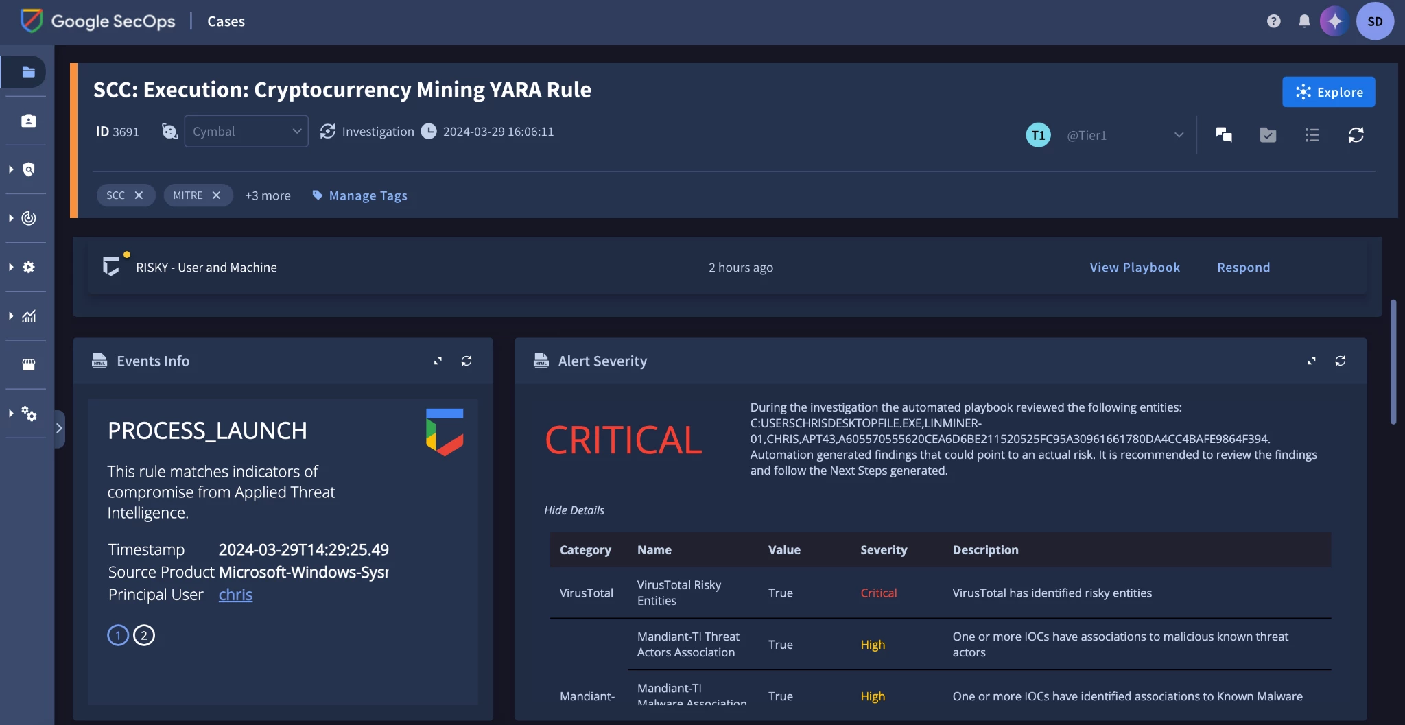 google secops dashboard